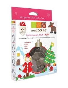 CORTA PASTA INOX NAVIDAD SET 4 PIEZAS