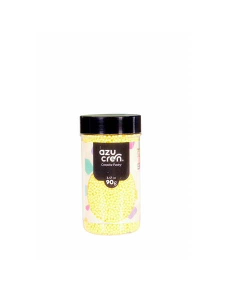 MINI BOLA AZUCAR AMARILLO PASTEL AZUCREN 2MM 90 GR