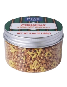 SPRINKLES GOLD JINGLE BELLS PME B/160 GR
