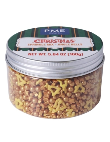 SPRINKLES GOLD JINGLE BELLS PME B/160 GR