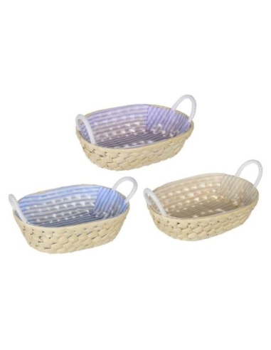 CESTO OVALADO FORRO RAYAS 52972