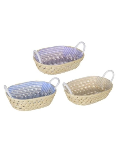 CESTO OVALADO FORRO RAYAS 52972