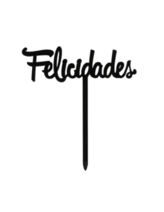 TOPPER FELICIDADES NEGRO 11X14 CM