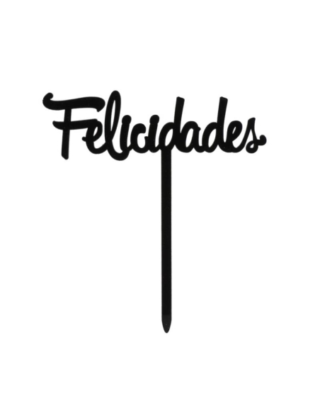 TOPPER FELICIDADES NEGRO 11X14 CM