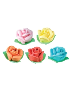 ROSA AZUCAR SURTIDA CON HOJA OBLEA 35MM C/80 UND AZ12219