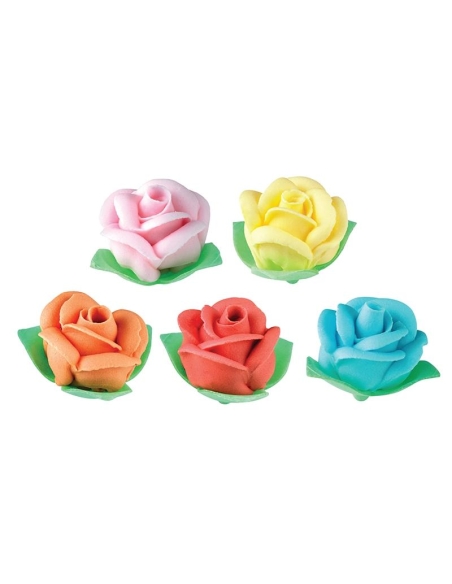 ROSA AZUCAR SURTIDA CON HOJA OBLEA 35MM C/80 UND AZ12219