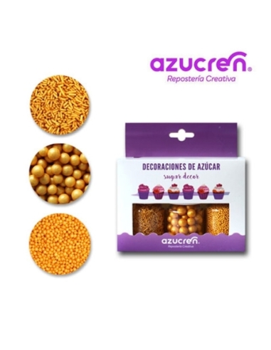 SET 3 SPRINKLES ORO PERLAS-FIDEOS NONPAREIL...