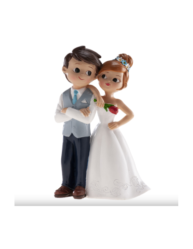 PAREJA NOVIOS CON FLOR 16CM 305113