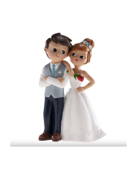 PAREJA NOVIOS CON FLOR 16CM 305113