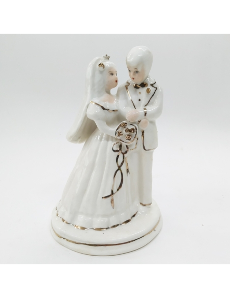 PAREJA NOVIOS CERAMICA BLANCO 14 CM