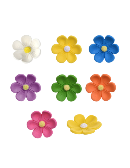 FLOR AZUCAR COLORES SURTIDOS 2,5CM C/210 UND A0458