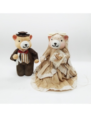 PAREJA NOVIOS OSOS PAPEL MACHE 25 CM