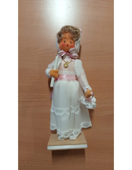 NIÑA COMUNION VELA, GORRO Y COLGANTE