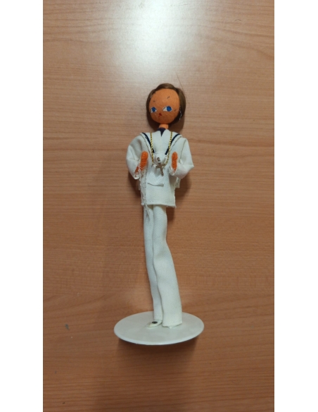 NIÑO COMUNION ALARGADO PEANA REDONDA BLANCA 20CM