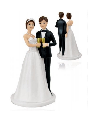 PAREJA NOVIOS BRINDANDO COPA DORADA NO0201