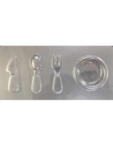 MOLDE CHOCOLATE PLATO Y CUBIERTOS JUGUETE