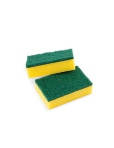 ESTROPAJO FIBRA VERDE + ESPONJA 10X15X2C4 CM P/6 UND