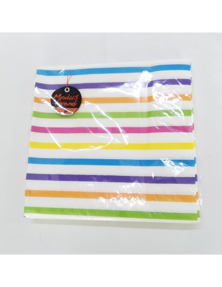 SERVILLETAS RALLAS MULTICOLOR 33X33 P/20 123513
