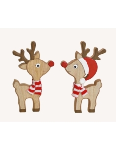 RENO DE MADERA CON BUFANDA 12X20