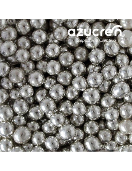 PERLAS PLATA METALIZADA AZUCREN 4 MM B/90GR