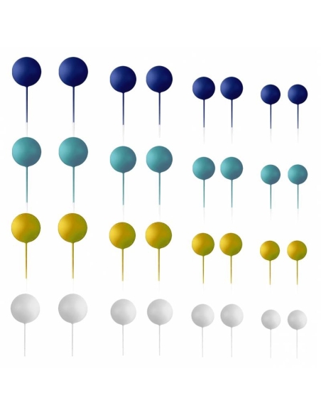 BOLAS DECORATIVAS MIX AZULES SET 32 UNIDADES