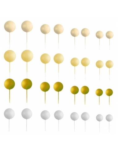 BOLAS DECORATIVAS MIX AMARILLO 32 UNIDADES