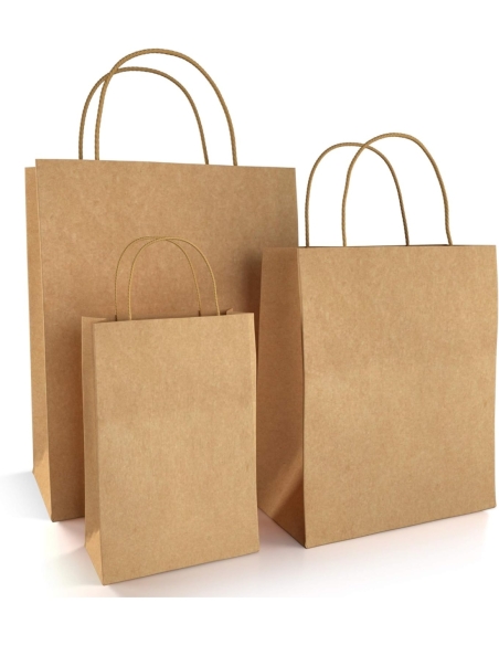 BOLSA PAPEL ASA TORSIONADA KRAFT 22x10x27