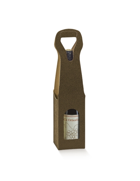 CAJA 1 BOTELLA MARRON 9x9x4,1