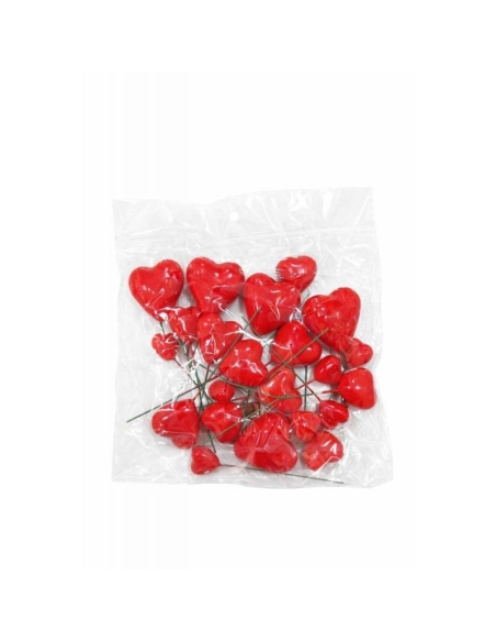 CORAZONES ROJOS DECORATIVOS P/20 UND