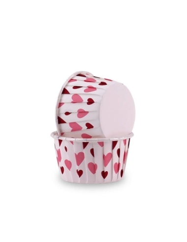 CAPSULAS CUPCAKES CORAZONES 50 UND