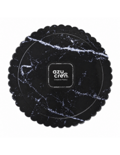 BASE REDONDA FINA MARMOL NEGRO 25 CM