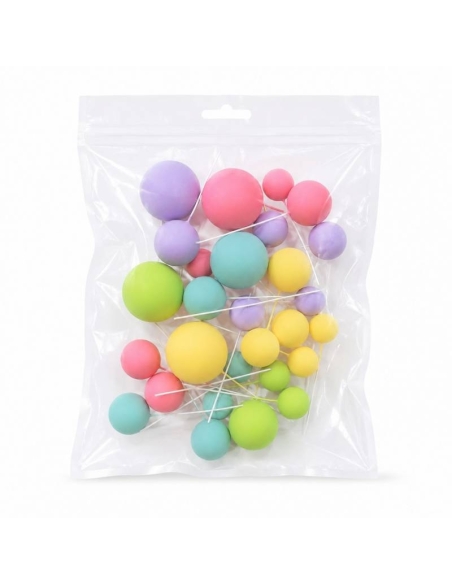 BOLAS DECORATIVAS MIX PASTEL 30 UNIDADES