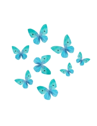 MARIPOSAS OBLEA WILTON AZULES 8 UND