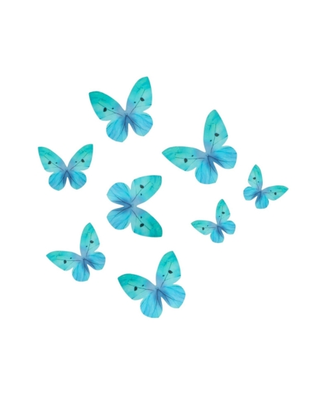 MARIPOSAS OBLEA WILTON AZULES 8 UND