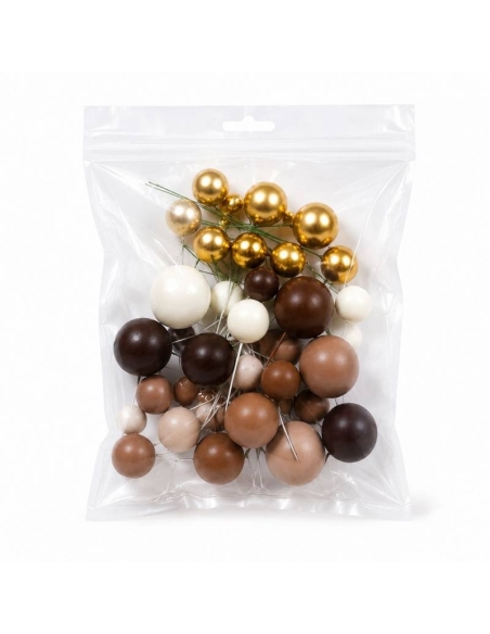 BOLAS DECORATIVAS MIX CHOCOLATE 32 UNIDADES